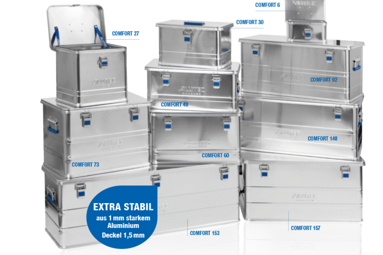 Aluminium Transportbox, extra stabil: Comfort-Serie